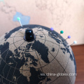 Mapa del mundo de viajeros Globo de corcho con alfileres